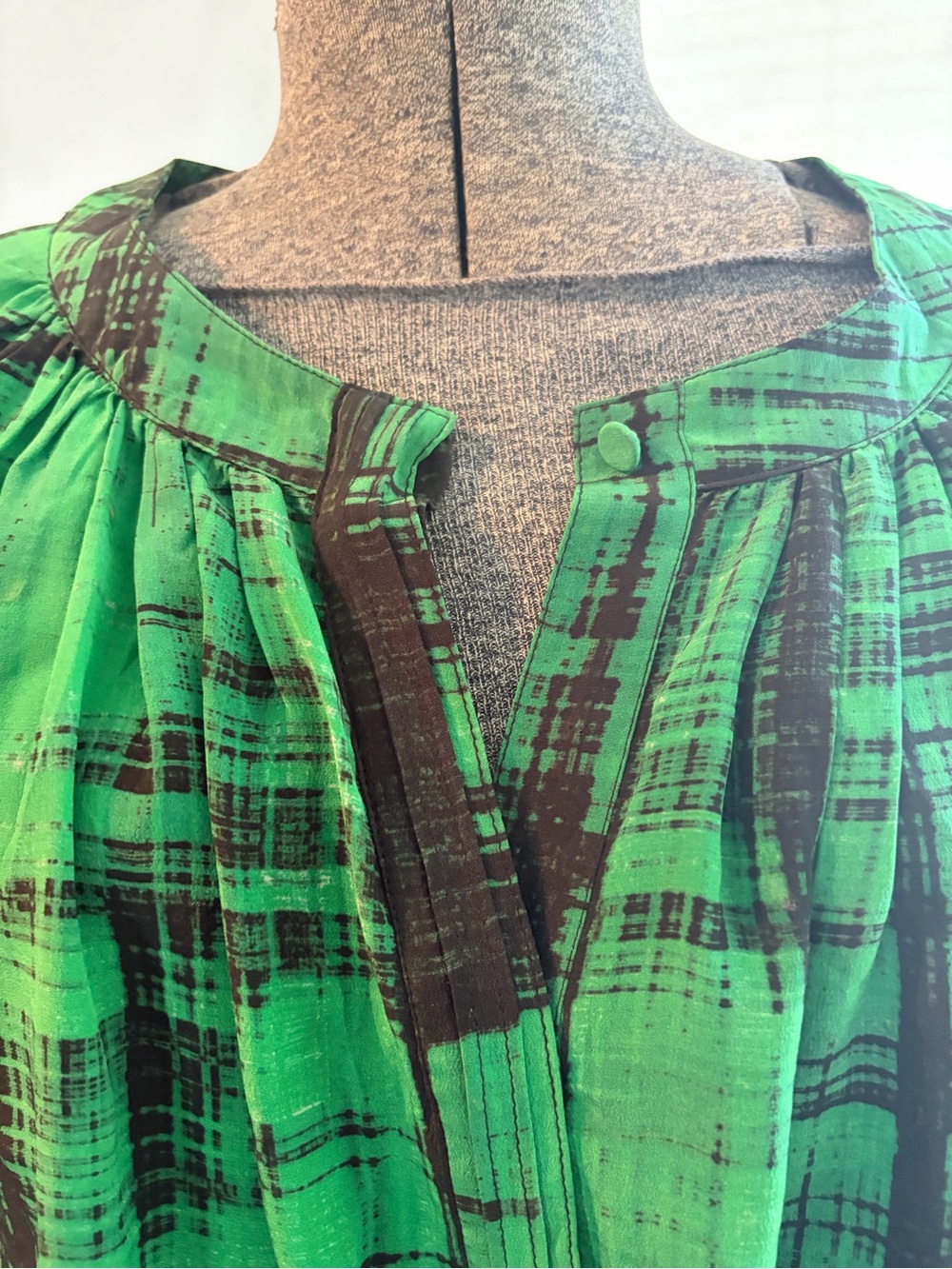 Thakoon silk abstract plaid blouse - Picture 5 of 10